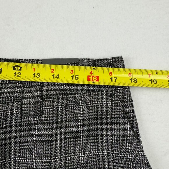 Worthington Women's Black Silver Metallic Plaid Straight Leg Pants Size 14 NWT - Picture 7 of 11